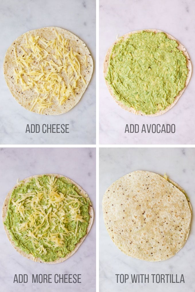 Avocado Quesadillas Process Steps