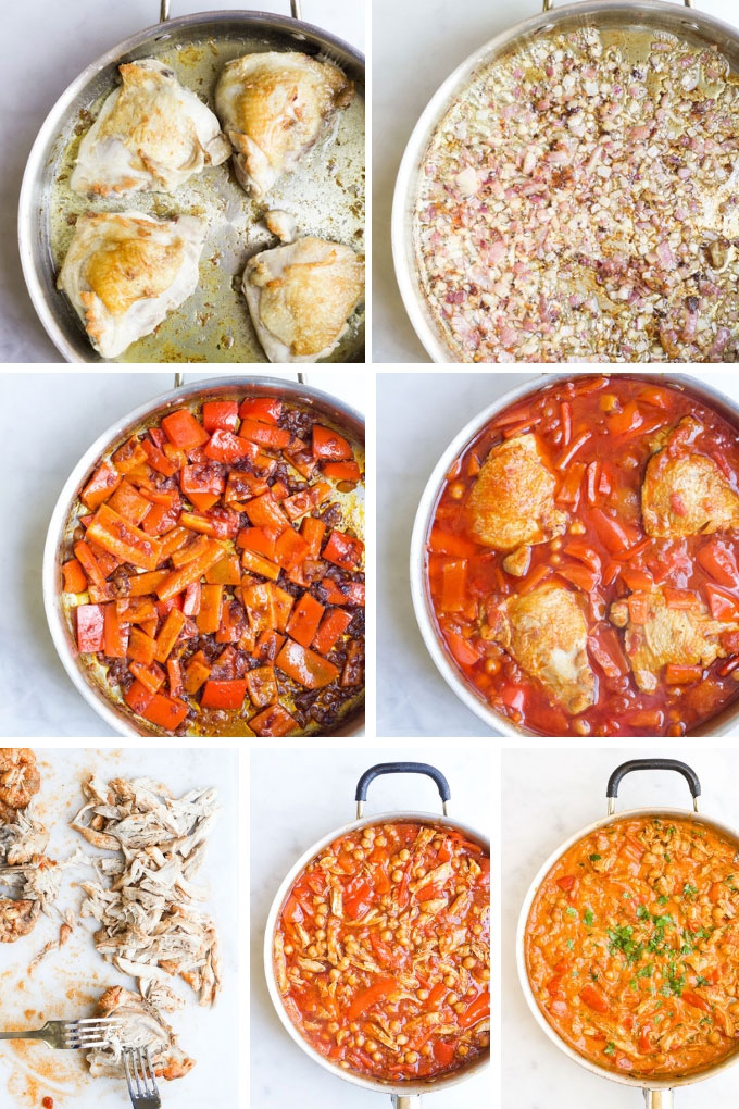 Chicken and Chickpea Stew Process Steps