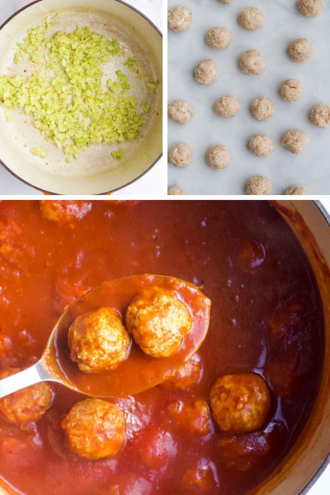 Turkey Meatballs Process Steps.