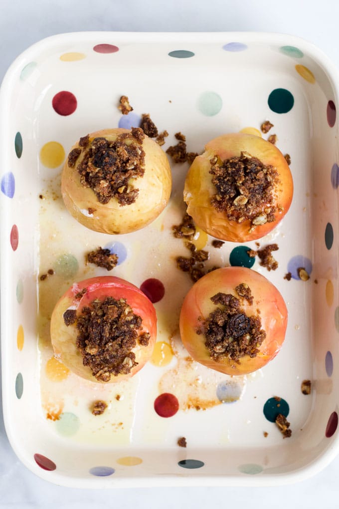 Top Down View of Baked Apples Cooked