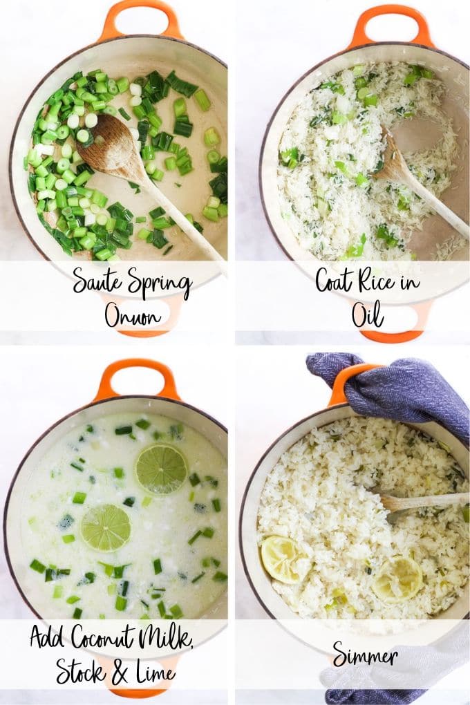 Coconut Rice Cooking Process Steps