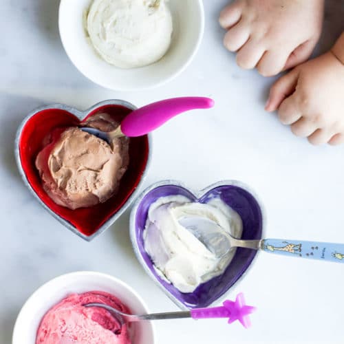 4 Flavours of Banana Ice Cream in Bowls