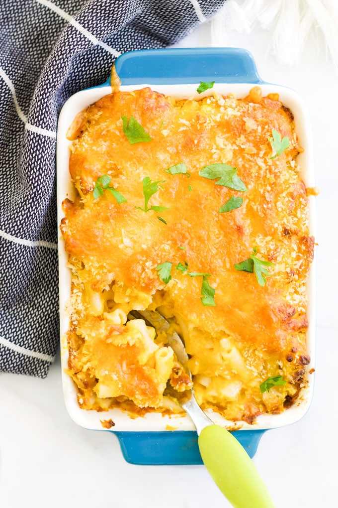 Baked Butternut Squash mac and Cheese in Individual Dish