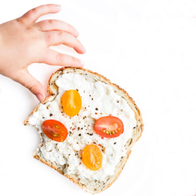 Cottage Cheese and Cherry Tomato on Toast