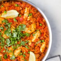 carrot rice paella is a great way to increase veggie intake. The "rice" in the dish is made from carrots.