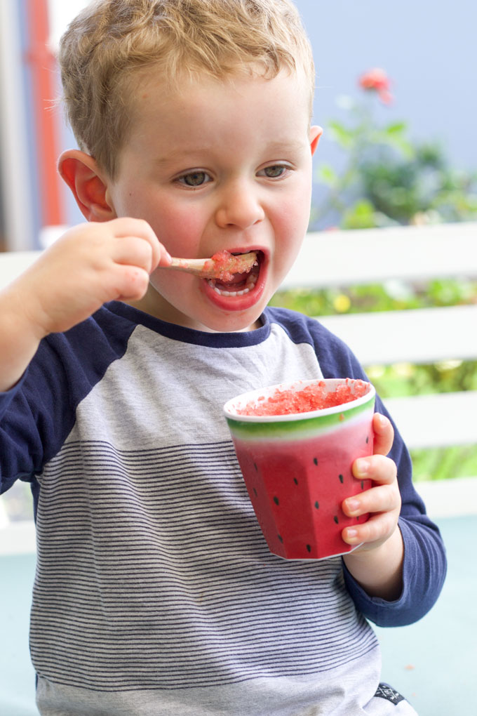 Child Eating Watermelon Ice