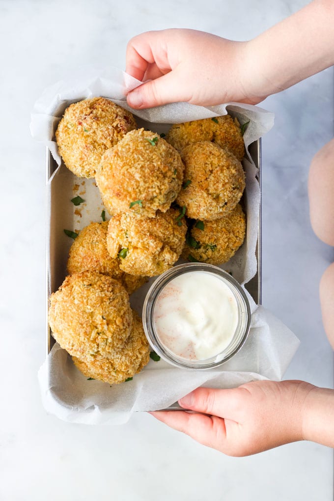 Baked Arancini - Breaded Risotto Balls Baked until Golden