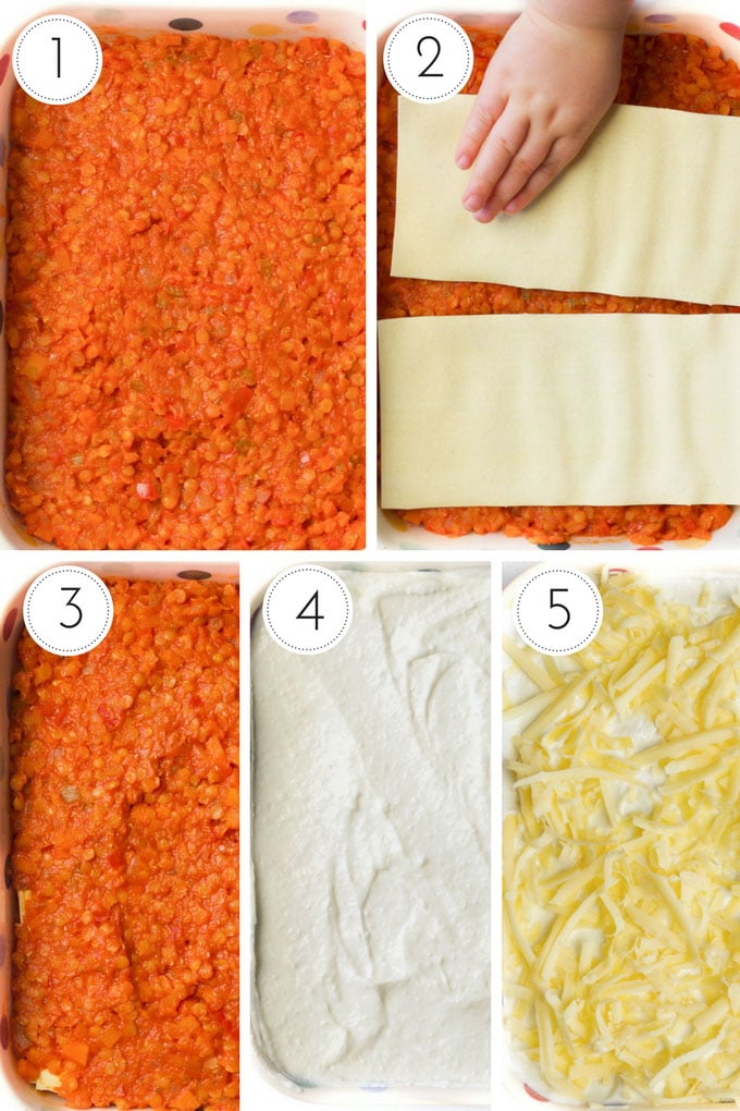 Lentil Lasagne Process Steps