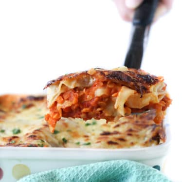 Red lentil lasagne. A delicious vegetarian lasagne perfect for kids and baby-led weaning.