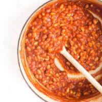 Homemade Baked Beans in Pan