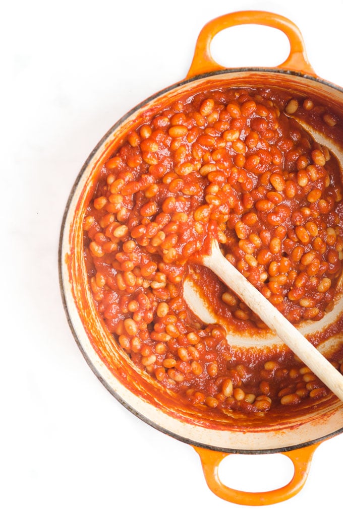 Homemade Baked Beans in Pan