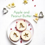 Christmas Apple and Peanut Butter Sandwiches. A fun and healthy Christmas snack for kids.