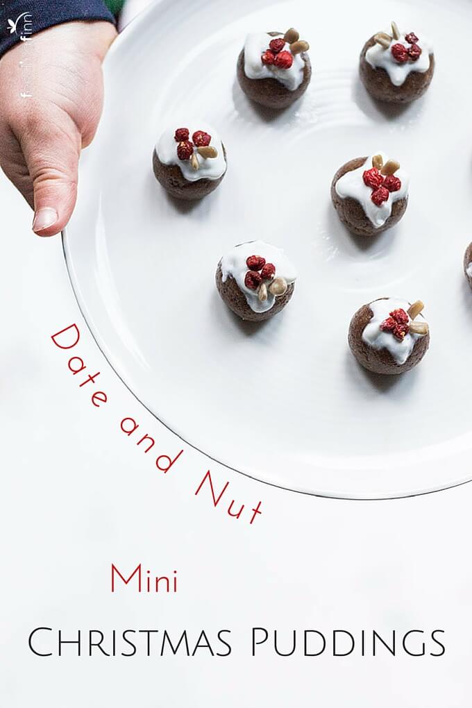 Date and Nut Mini Christmas Puddings - No refined sugar