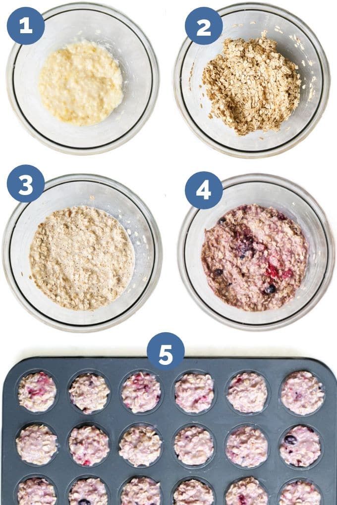 How To Make Baked Oatmeal Cups - 5 Process Steps