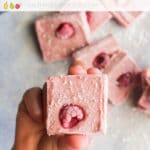 A delicious, no refined sugar frozen treat perfect for babies and kids. Sweetened only with fruit. #frozentreat #norefinedsugar #healthytreat #kidsfood #babyledweaning