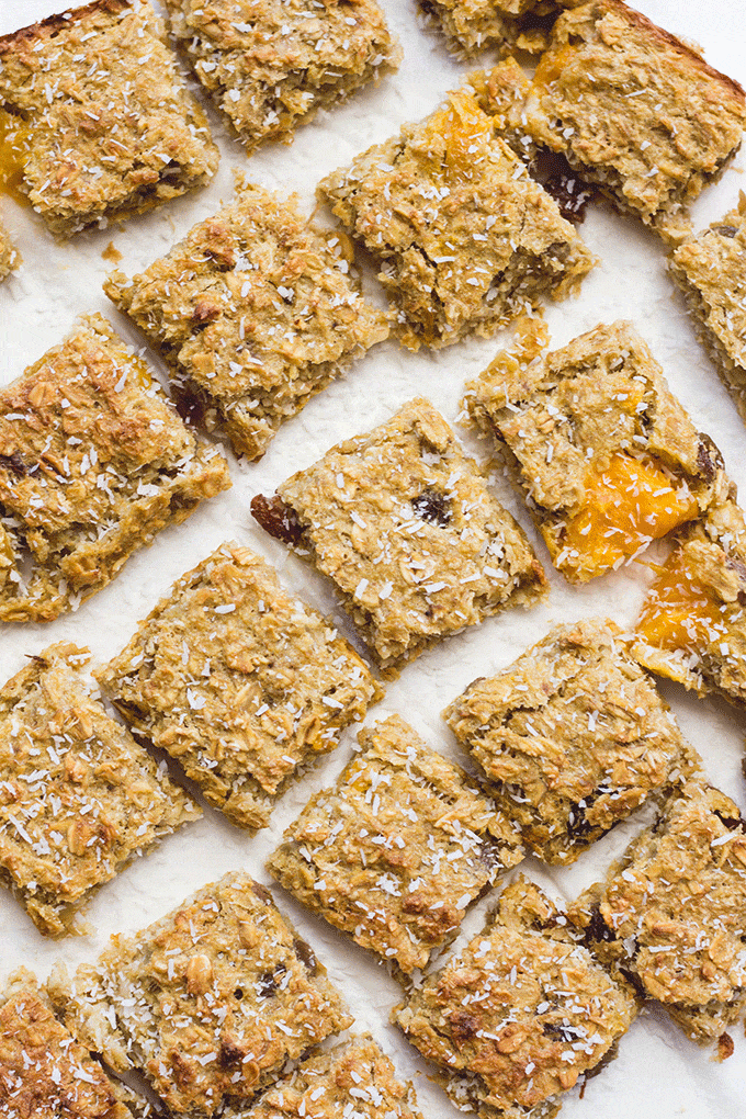 Coconut Mango Oat Breakfast bites. No refined sugar. Great for BLW (baby-led weaning)