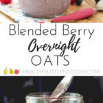 Blended berry overnight oats. A great breakfast for kids - made the night before so easy and quick in the morning. Smooth for kids that don't like lumpy textures. Added ground almonds for protein.