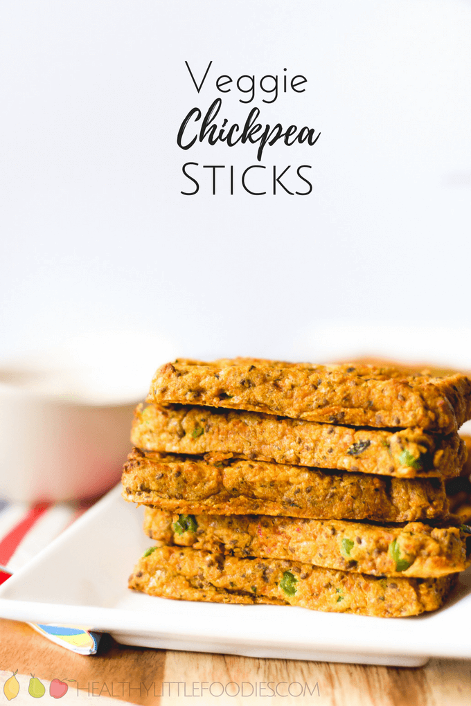 Veggie chickpea sticks. Chickpeas, chia seeds, cheese and veggies. A great finger food for toddlers or blw. 