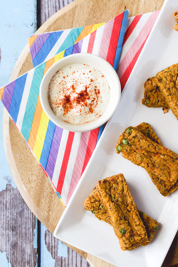 Veggie chickpea sticks. Chickpeas, chia seeds, cheese and veggies. A great finger food for toddlers or blw. 