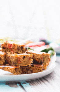 Mexican lentil bake. Packed with veggies. High protein, finger food. Great for BLW (baby led weaning) and great for the lunch box.