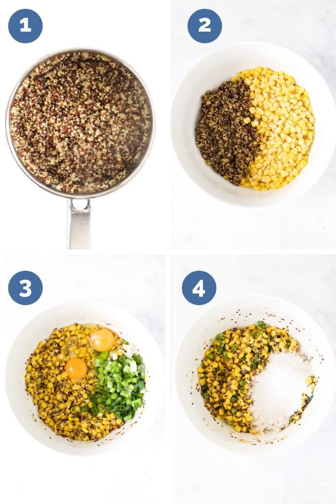 Sweetcorn Fritters Mixing Process Steps