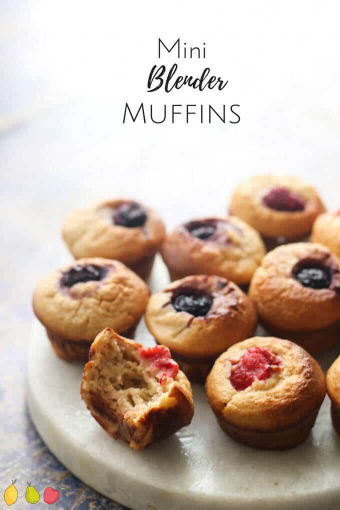 Mini blender muffins. Great for baby led weaning (blw), toddlers and for packing in a lunch box. No refined sugar, sweetened only with fruit. 