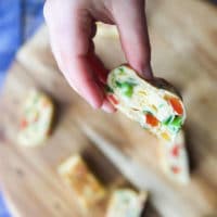 Little egg rolls are a perfect finger food for kids. Great for baby-led weaning or for adding to a lunch box. A dd your favourite omelette add ins.