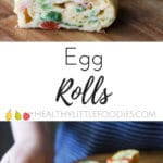 Little egg rolls are a perfect finger food for kids. Great for baby-led weaning or for adding to a lunch box. A dd your favourite omelette add ins.