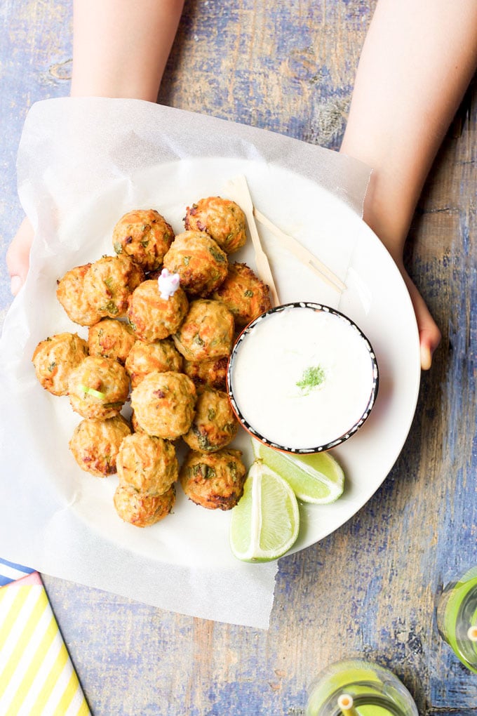 Chicken meatballs with a lemongrass and ginger dip are a great finger food for babies / kids. Enjoy as part of a meal or pack into the lunchbox.