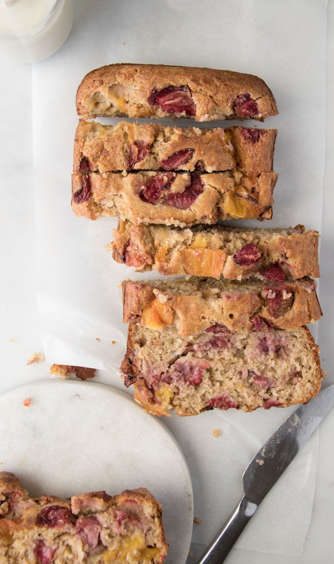 Healthy Banana Bread Cut into Slices