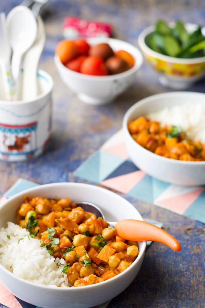 sweet potato chickpea curry for kids