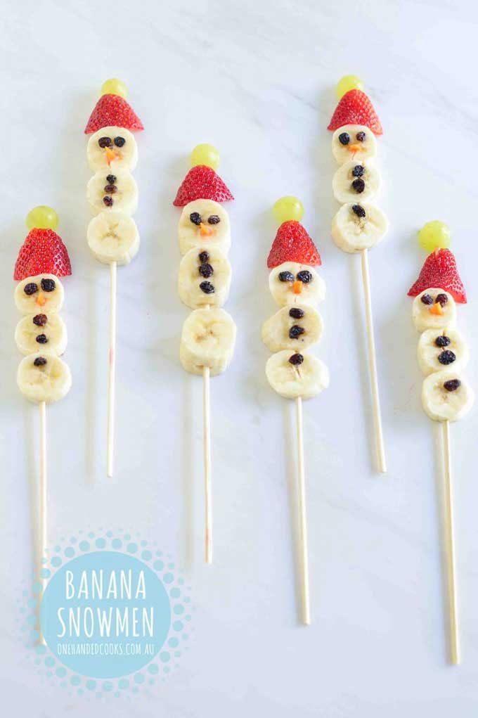 Snowmen Made from Bananas