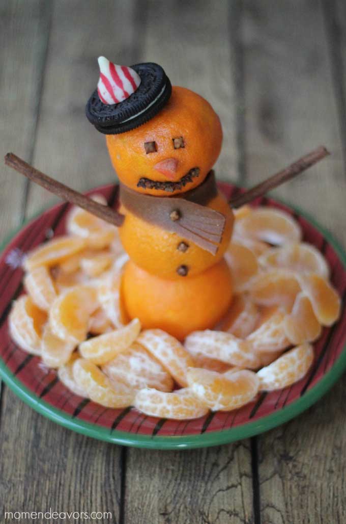 Bonhomme de neige en mandarine