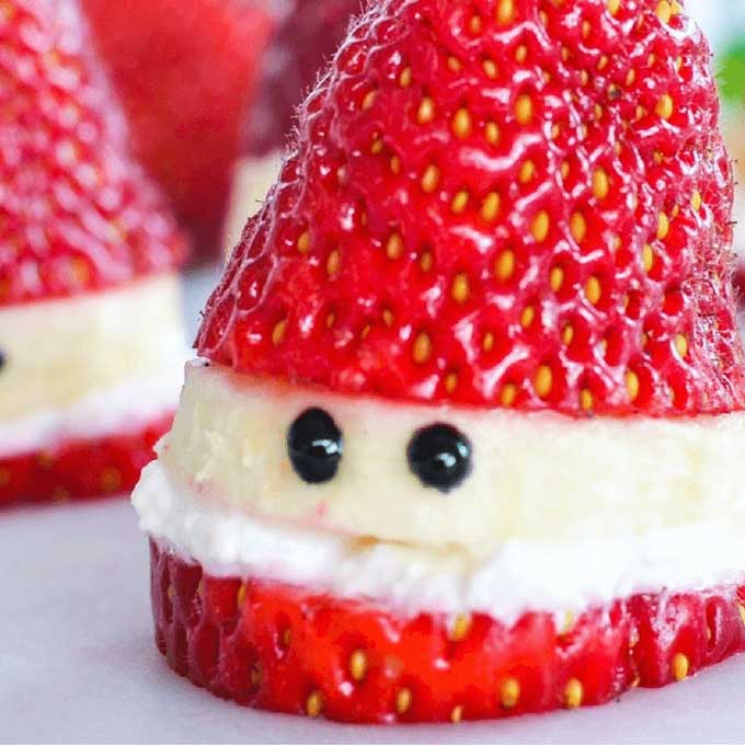 Père Noël aux fraises, à la banane et au yaourt