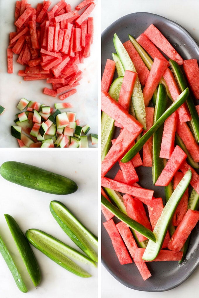 How to prepare watermelon and cucumber for salad