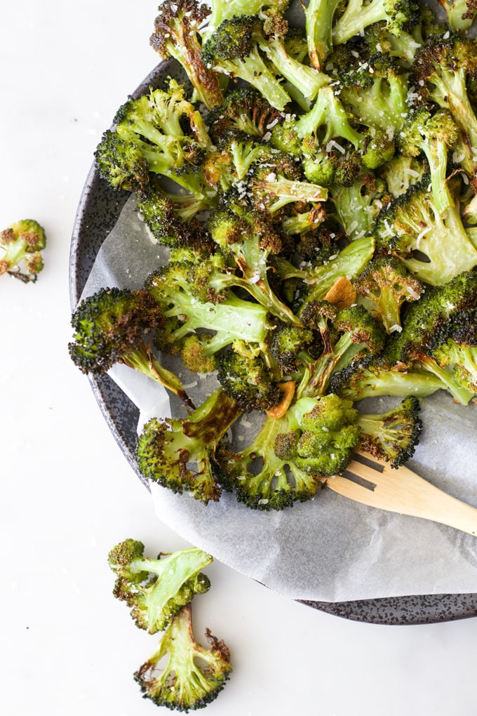 Oven Roasted Broccoli with Garlic and Parmesan