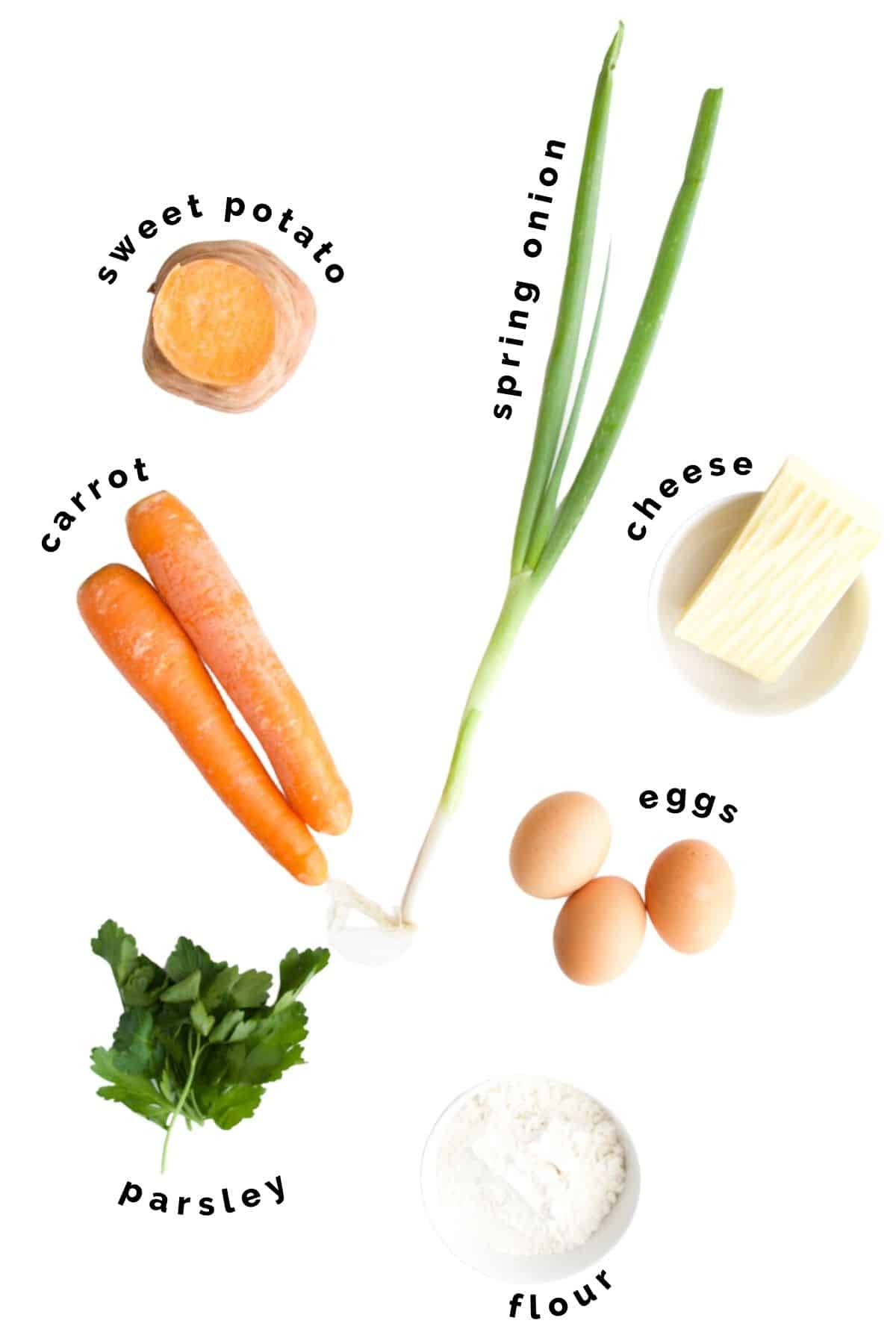 Ingredients needed to make savoury waffles.