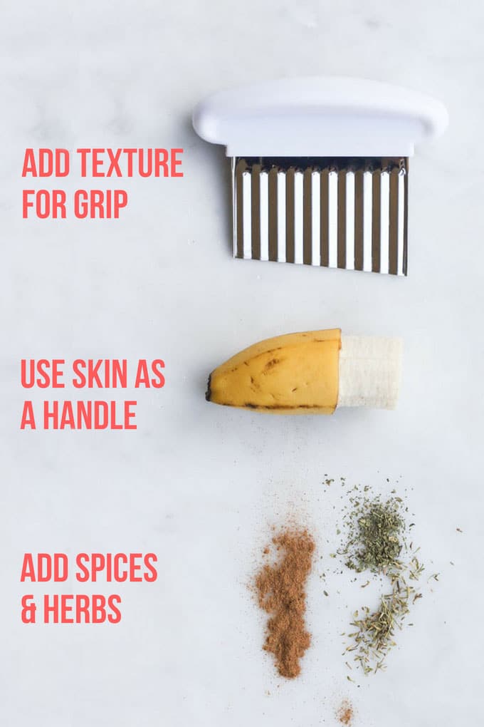 Tips for How to Prepare Finger Food for Babies - A Crinkle Cutter, Banana Skin as Handle and Spices