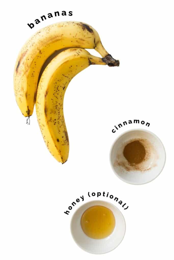 Ingredients for Baked Bananas.