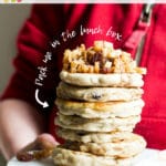 Delicious pancakes filled with cinnamon spiced apple and raisins. A great finger food for baby-led weaning, toddlers or for adding to s lunchbox.