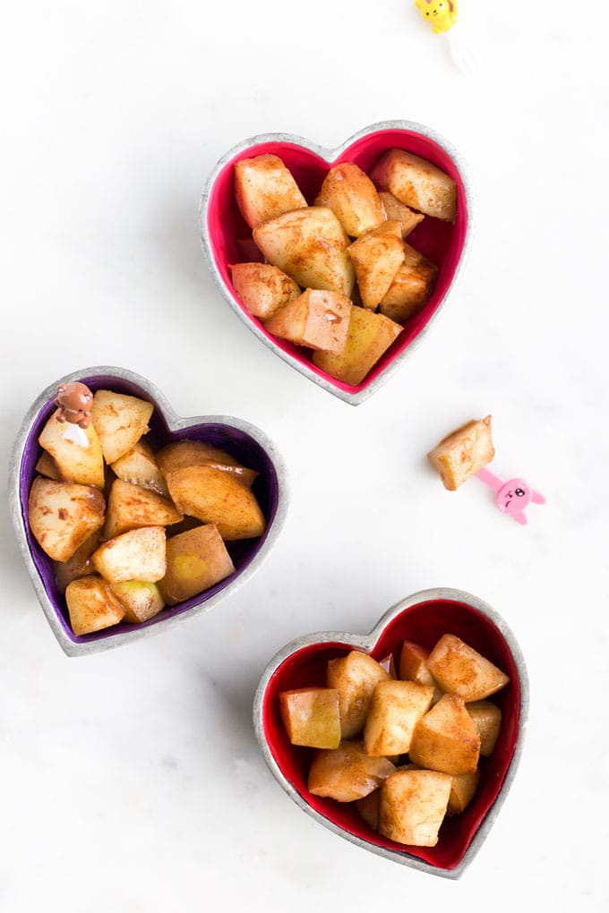 Baked Pears in Heart Bowls