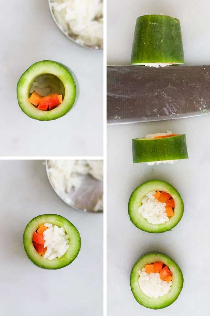 Cucumber Sushi Filling Steps 