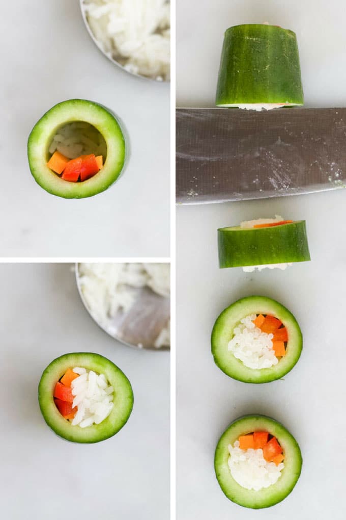 Cucumber Sushi Filling Steps
