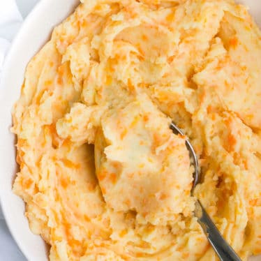 Potato and Carrot Mash in Serving Bowl