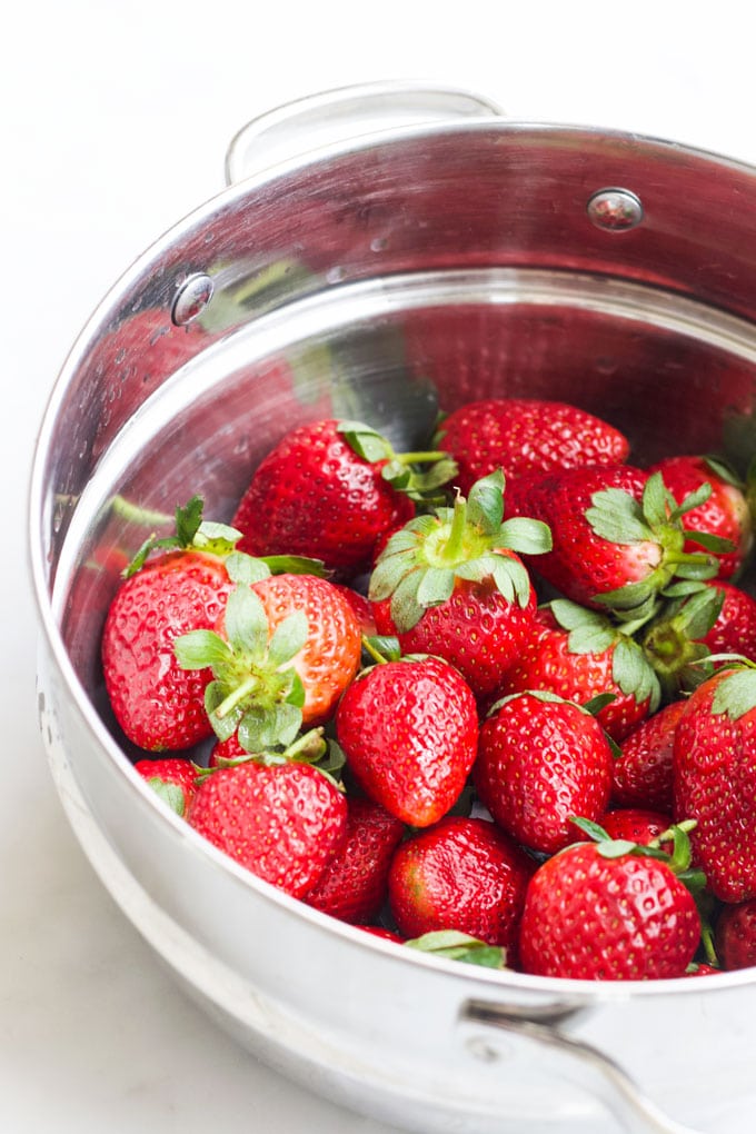 Strawberries in Colander