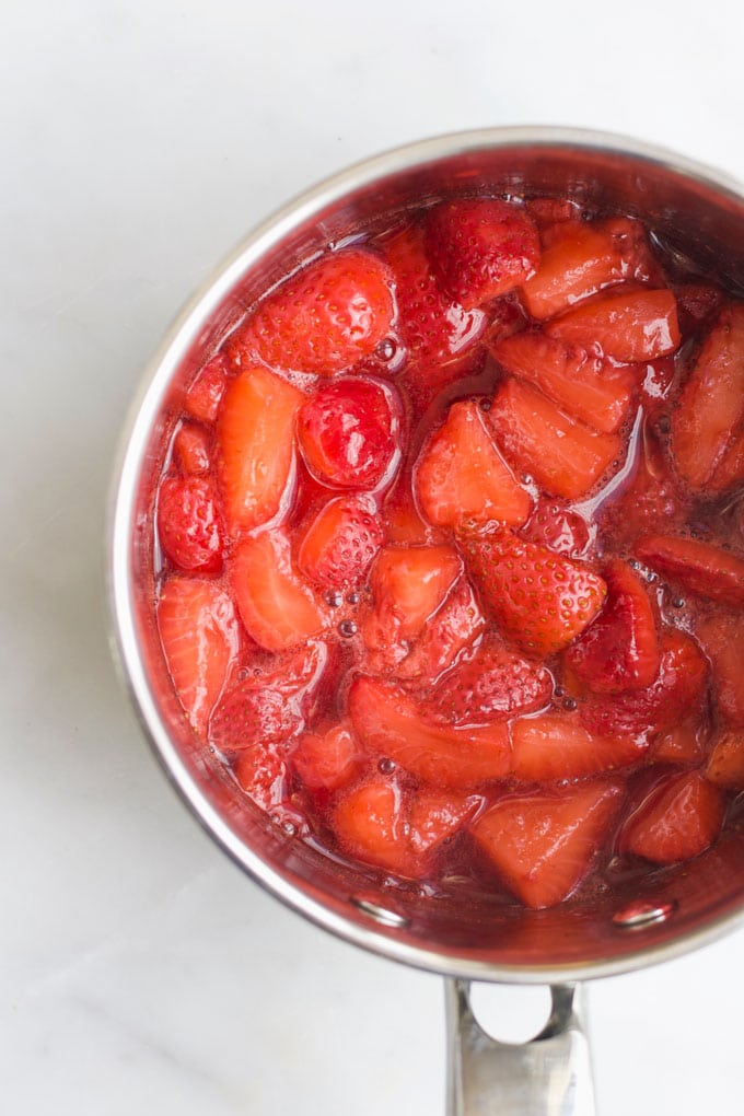 Strawberries Cooking in Pan