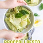 This Broccoli Pesto is a delicious way to add more veggies to your kid's meal. A great pasta sauce but also great as a dip.