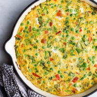 Vegetable Frittata in Cast Iron Pan