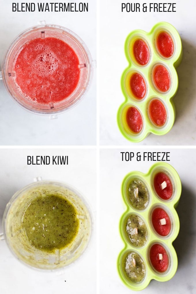 Process Steps for How to Make Watermelon Popsicles