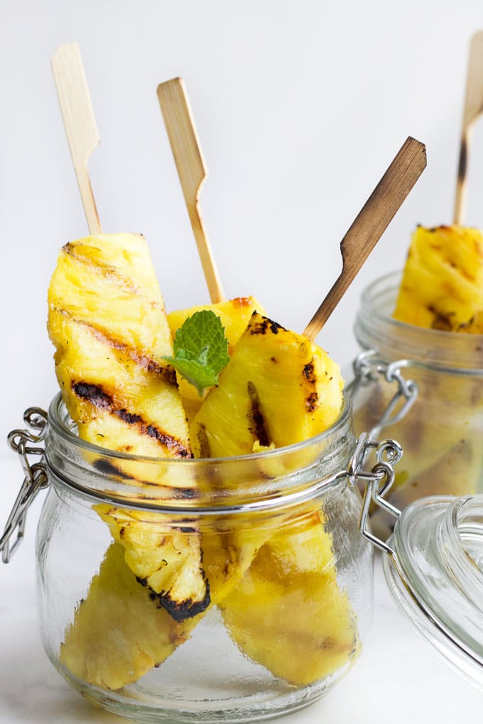 Grilled Pineapple Spears in Jar